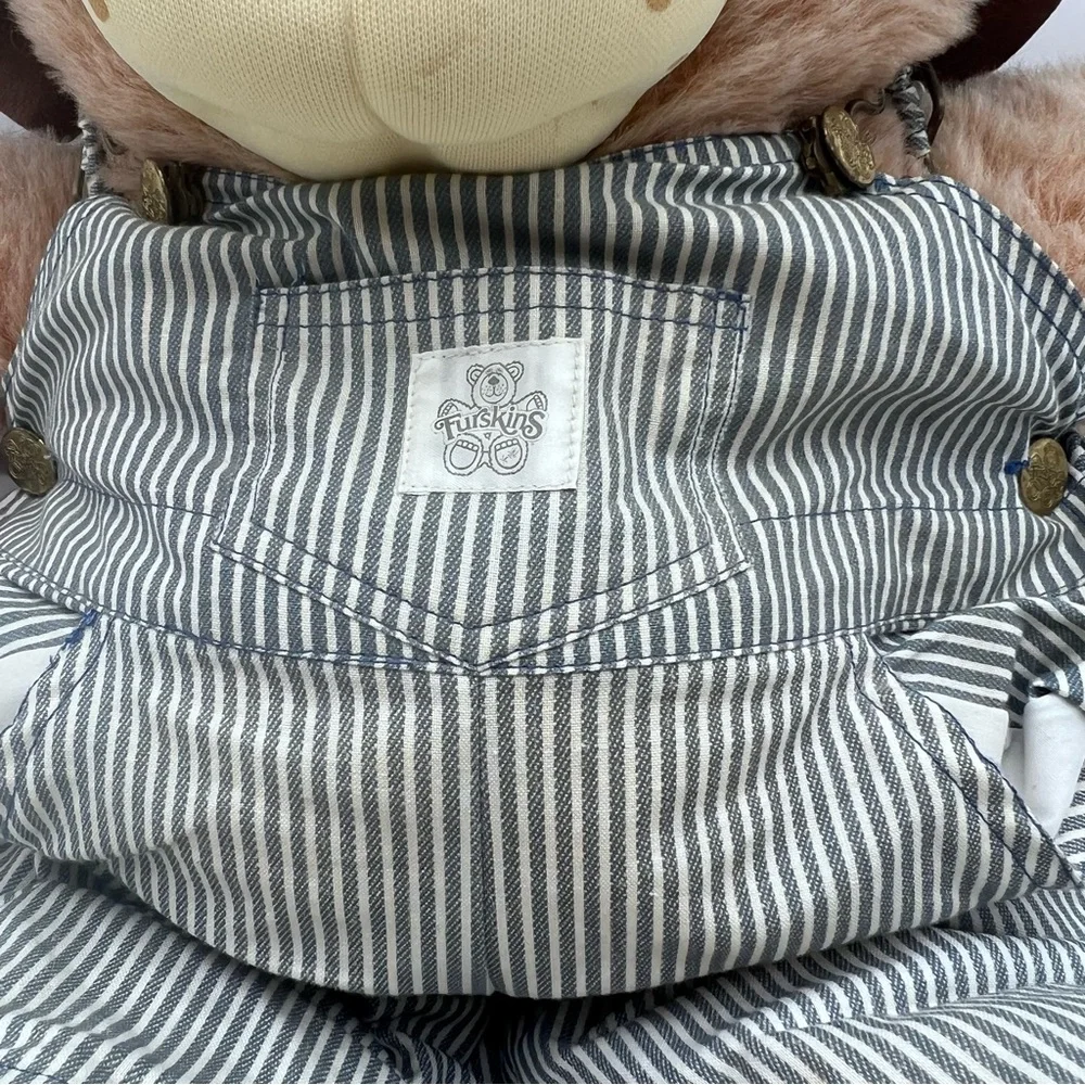 Vintage FURSKINS 22" Moody Hollow DUDLEY by XAVIER ROBERTS Teddy w Overalls - Picture 2 of 10